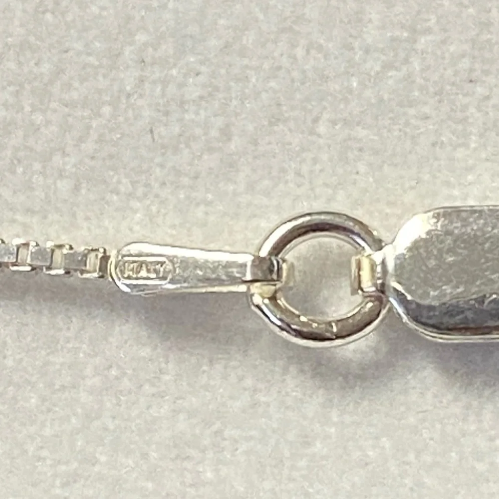 Elegant London Blue Topaz and Moissanite Sterling Silver Necklace- ONE OF A KIND - Picture 4 of 5